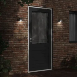 vidaXL Lámpara de pared de exterior aluminio fundido negro