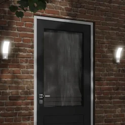 vidaXL Lámpara de pared de exterior LED con sensor aluminio Blanco Online