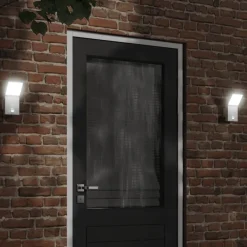 vidaXL Iluminación-Lámpara de pared de exterior LED con sensor aluminio