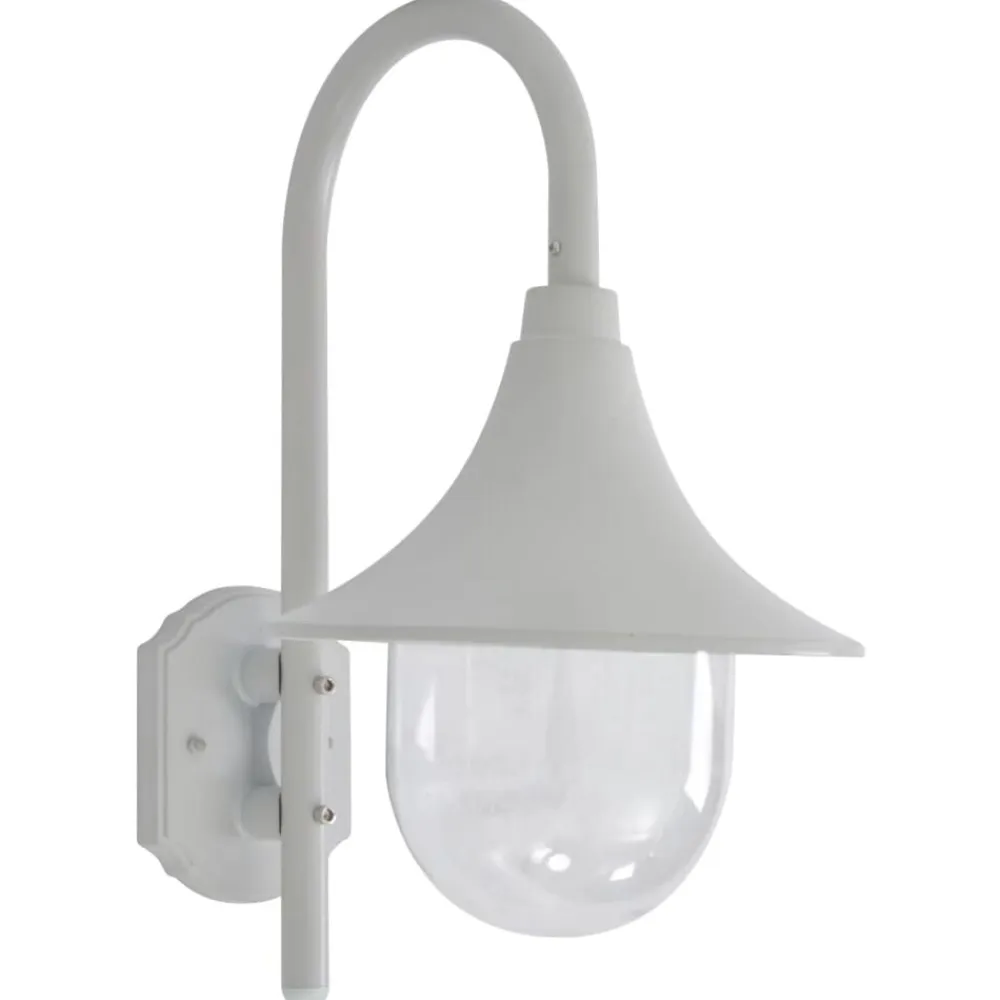 vidaXL Iluminación-Lámpara de pared de jardín aluminio blanca E27 42 cm