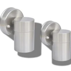 vidaXL Iluminación-Lámpara de pared exterior 2 uds acero inoxidable descendente
