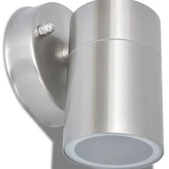 vidaXL Iluminación-Lámpara de pared exterior 2 uds acero inoxidable descendente