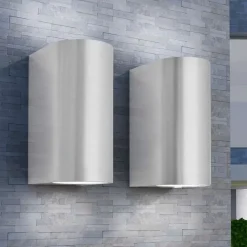 vidaXL Iluminación-Lámpara de pared exterior 2 uds. redonda ascendente/descendente