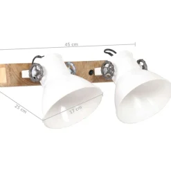 vidaXL Lámpara de pared industrial blanca 45x25 cm E27 Blanco New
