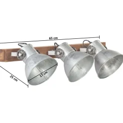 vidaXL Lámpara de pared industrial 65x25 cm E27 Plateado Online