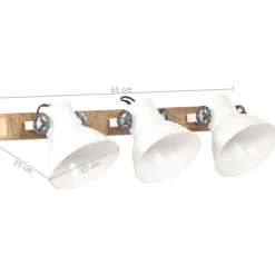 vidaXL Lámpara de pared industrial blanca 65x25 cm E27 Blanco Clearance