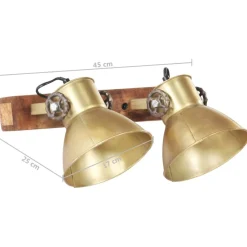 vidaXL Iluminación-Lámpara de pared industrial latón 45x25 cm E27