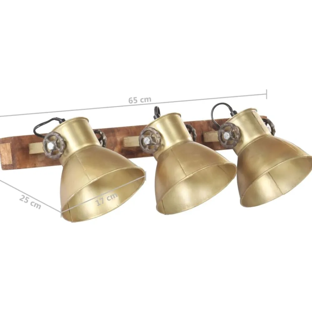 vidaXL Lámpara de pared industrial latón 65x25 cm E27 Latón