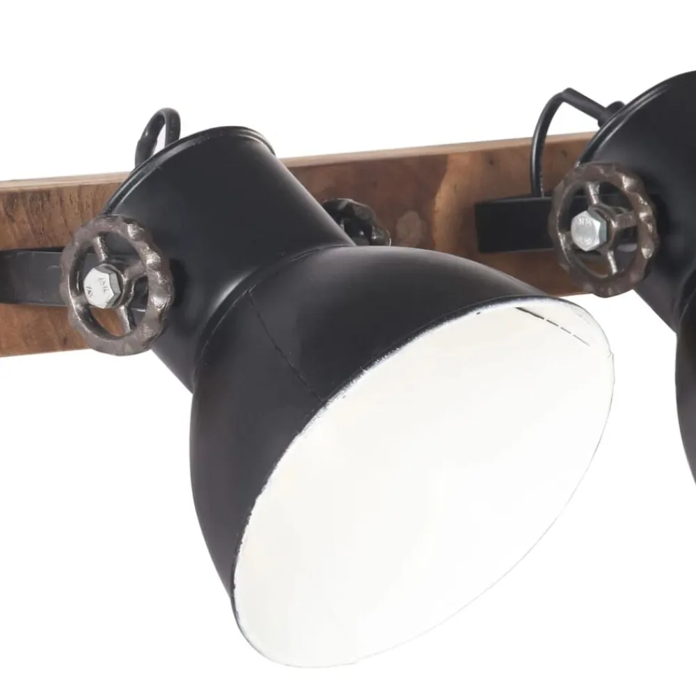 vidaXL Lámpara de pared industrial negra 90x25 cm E27 Negro Clearance