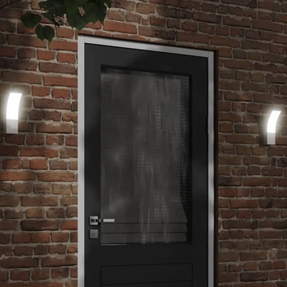vidaXL Lámpara de pared LED de exterior aluminio fundido Blanco Hot