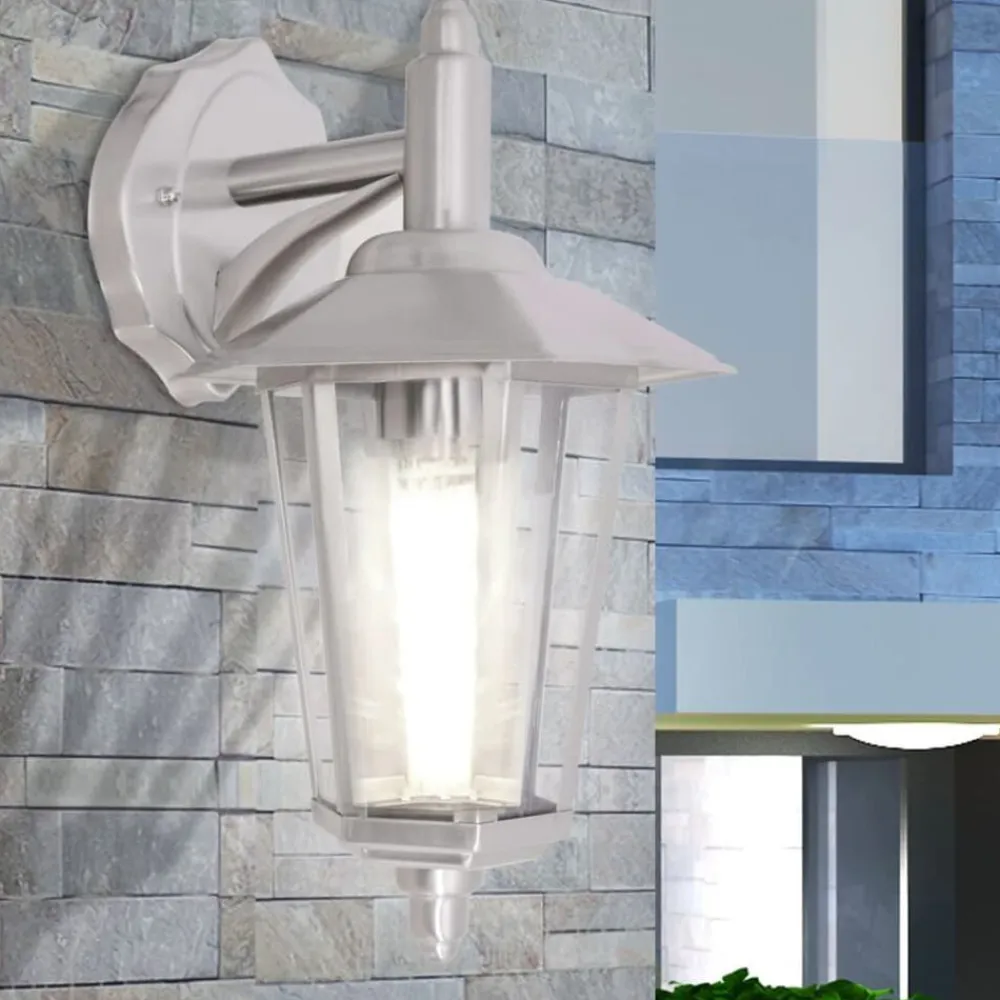 vidaXL Lámpara de pared luz descendente de exterior acero inoxidable Hot