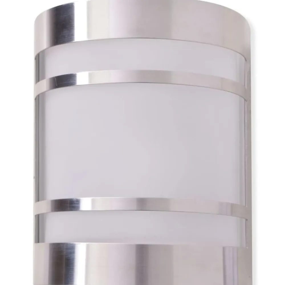 vidaXL Lámpara de pared para exteriores acero inoxidable Plateado Clearance