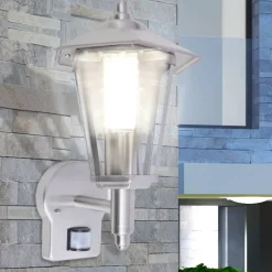 vidaXL Iluminación-Lámpara de Pared para Exteriores con Sensor Cuerpo Acero Inoxidable