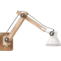 vidaXL Lámpara de pared redonda estilo industrial blanca E27 Blanco