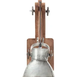 vidaXL Lámpara de pared redonda estilo industrial plateada E27 Plateado Clearance