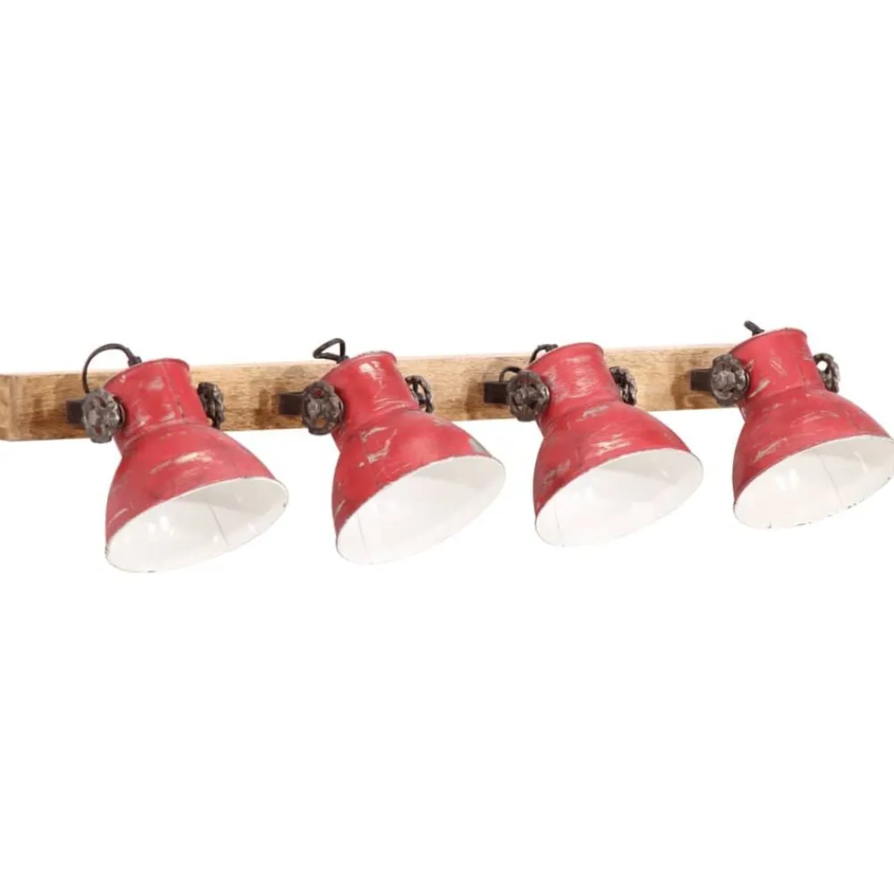 vidaXL Lámpara de pared desgastado 25 W E27 90x25 cm Rojo Hot