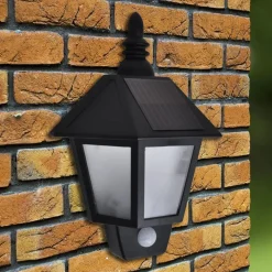 vidaXL Iluminación-Lámpara de pared solar con sensor de movimiento 2 unidades