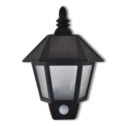 vidaXL Iluminación-Lámpara de pared solar con sensor de movimiento 2 unidades
