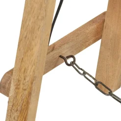 vidaXL Iluminación-Lámpara de pie 3 piezas madera maciza de mango E27