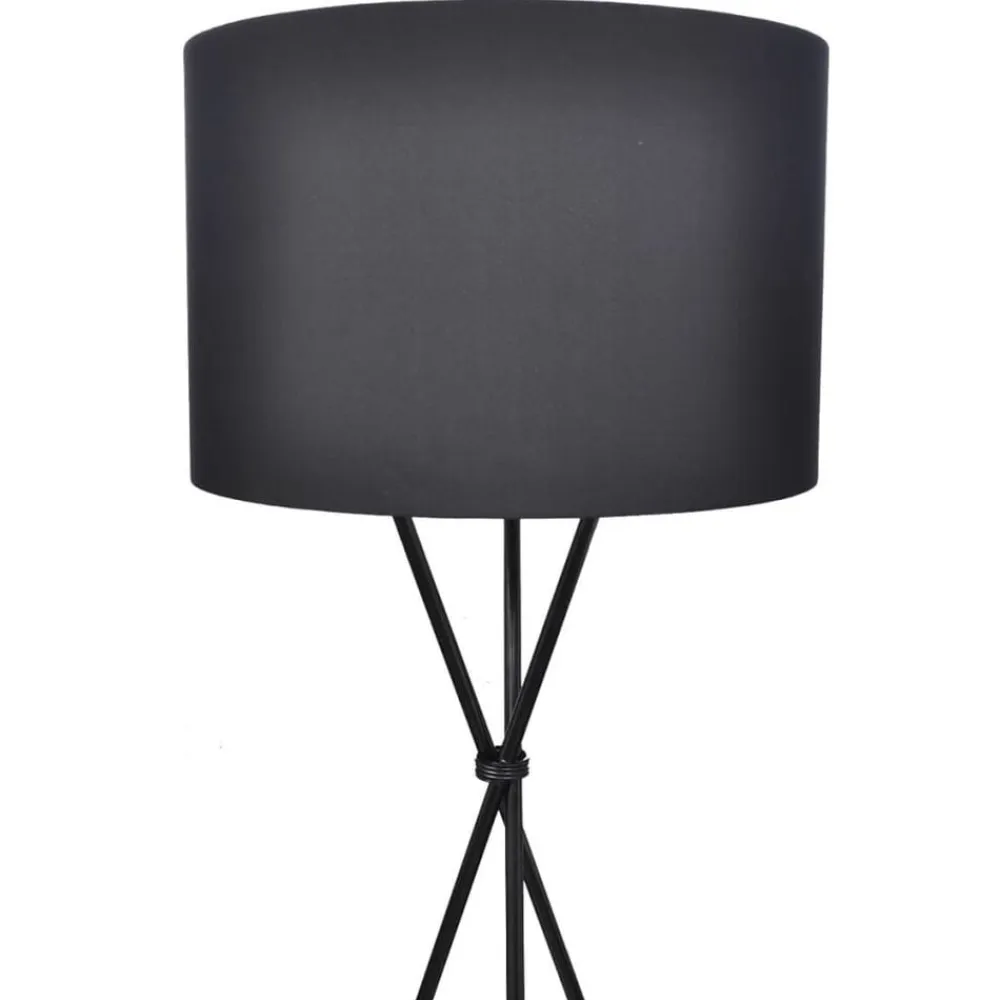 vidaXL Iluminación-Lámpara de pie con pantalla y soporte negra