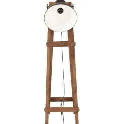 vidaXL Iluminación-Lámpara de pie de madera maciza de mango E27