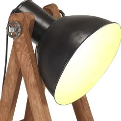 vidaXL Iluminación-Lámpara de pie de madera maciza de mango E27