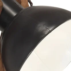 vidaXL Iluminación-Lámpara de pie de madera maciza de mango E27