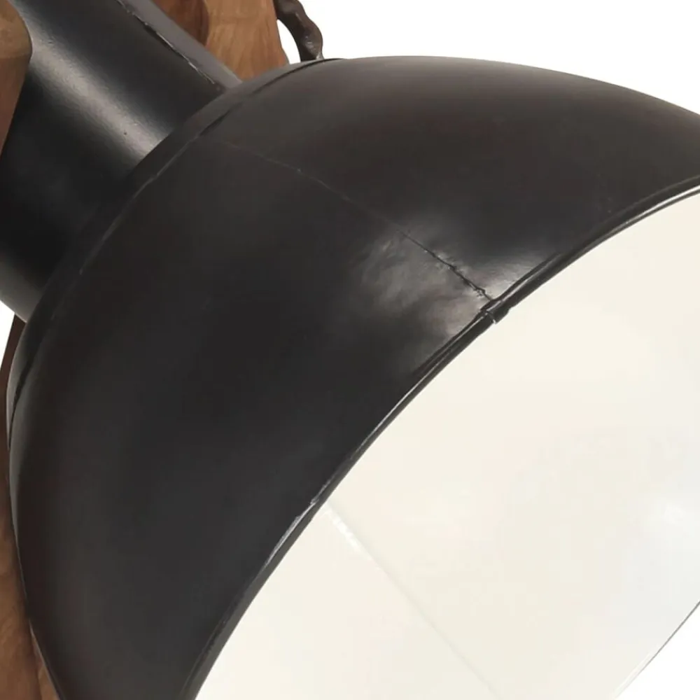 vidaXL Iluminación-Lámpara de pie de madera maciza de mango E27