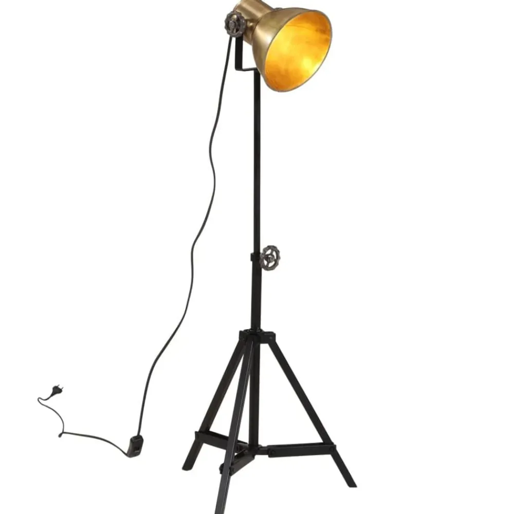 vidaXL Iluminación-Lámpara de pie latón vintage 25 W E27 35x35x65/95 cm