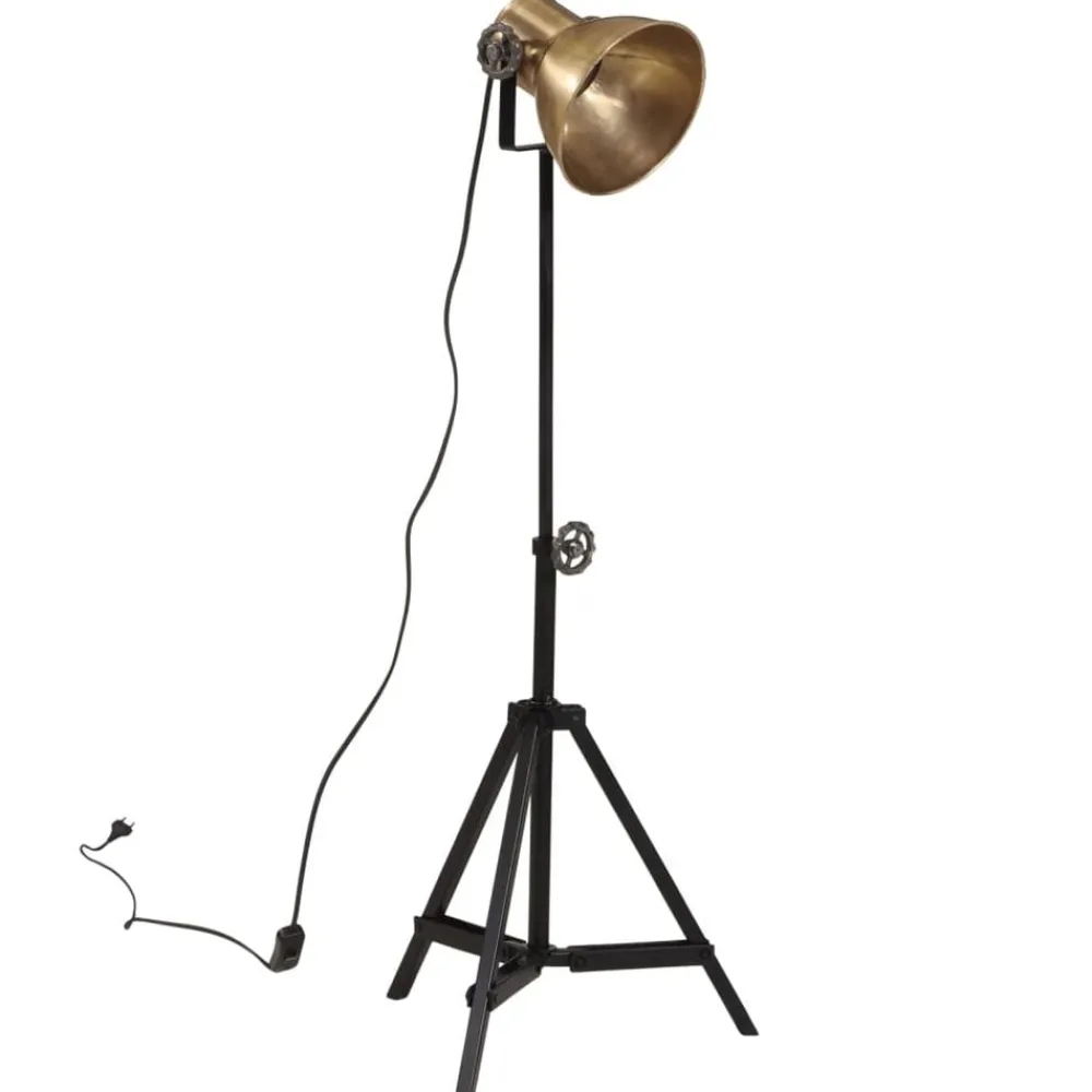 vidaXL Iluminación-Lámpara de pie latón vintage 25 W E27 35x35x65/95 cm