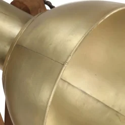 vidaXL Iluminación-Lámpara de pie madera maciza de mango latón E27