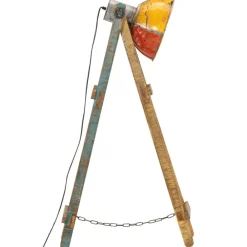 vidaXL Iluminación-Lámpara de pie E27 madera maciza mango