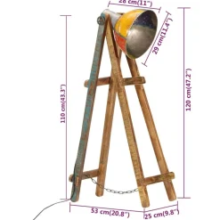 vidaXL Iluminación-Lámpara de pie E27 madera maciza mango