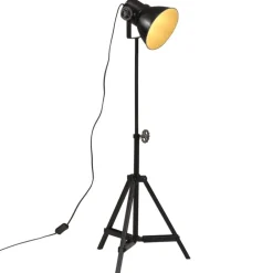 vidaXL Lámpara de pie negra 25 W E27 35x35x65/95 cm Negro
