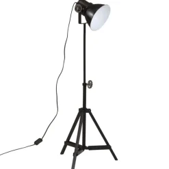 vidaXL Lámpara de pie negra 25 W E27 35x35x65/95 cm Negro