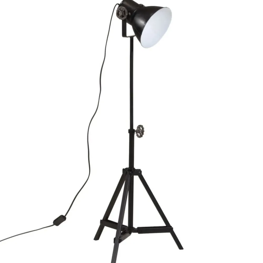 vidaXL Lámpara de pie negra 25 W E27 35x35x65/95 cm Negro