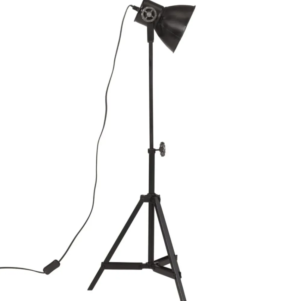 vidaXL Lámpara de pie negra 25 W E27 35x35x65/95 cm Negro