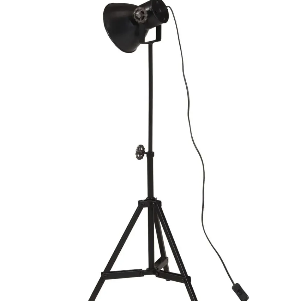vidaXL Lámpara de pie negra 25 W E27 35x35x65/95 cm Negro