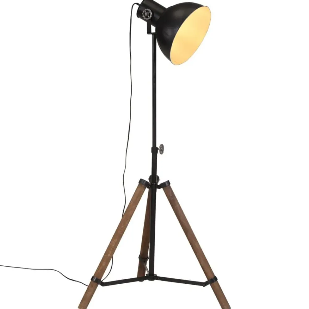 vidaXL Iluminación-Lámpara de pie negra 25 W E27 75x75x90-150 cm