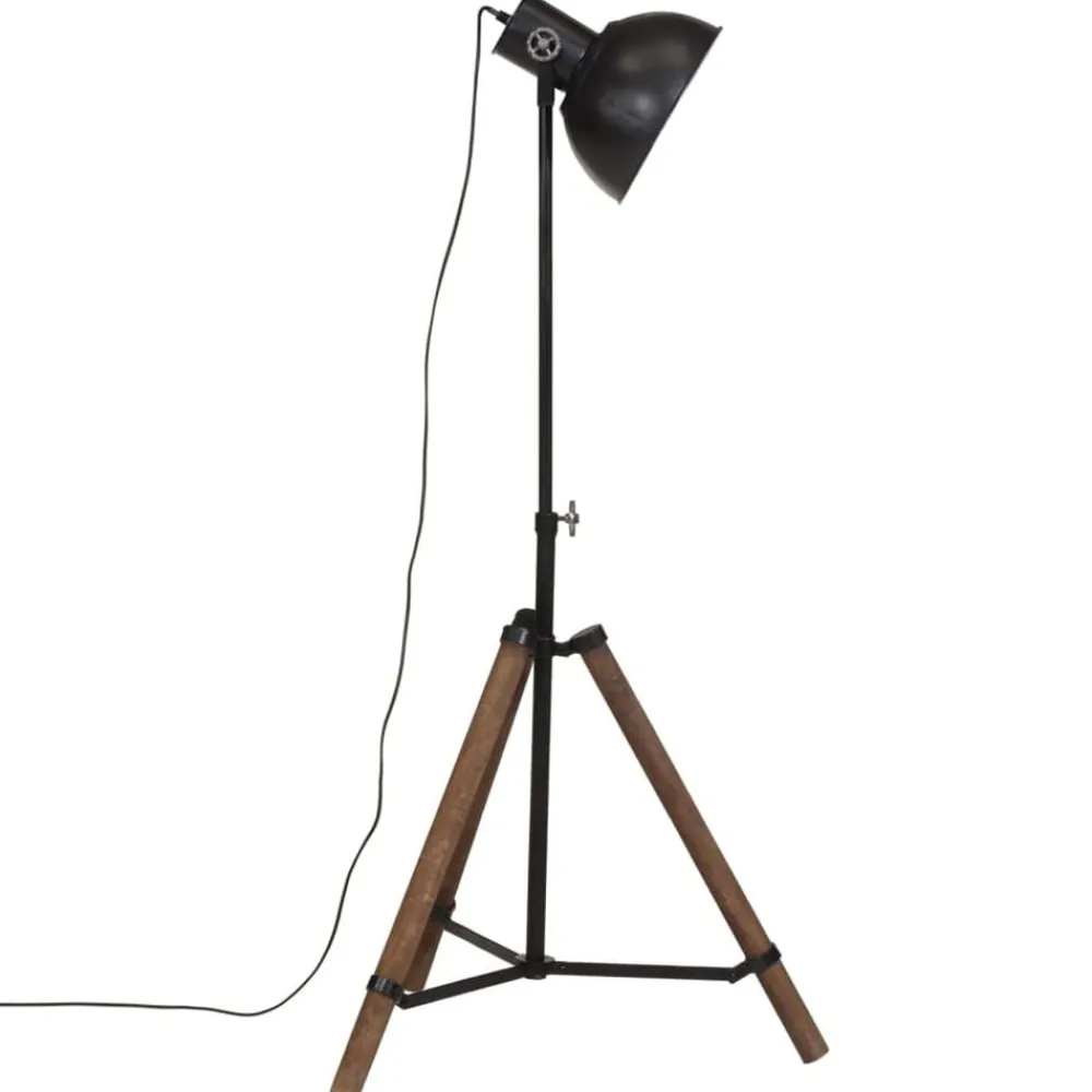 vidaXL Iluminación-Lámpara de pie negra 25 W E27 75x75x90-150 cm