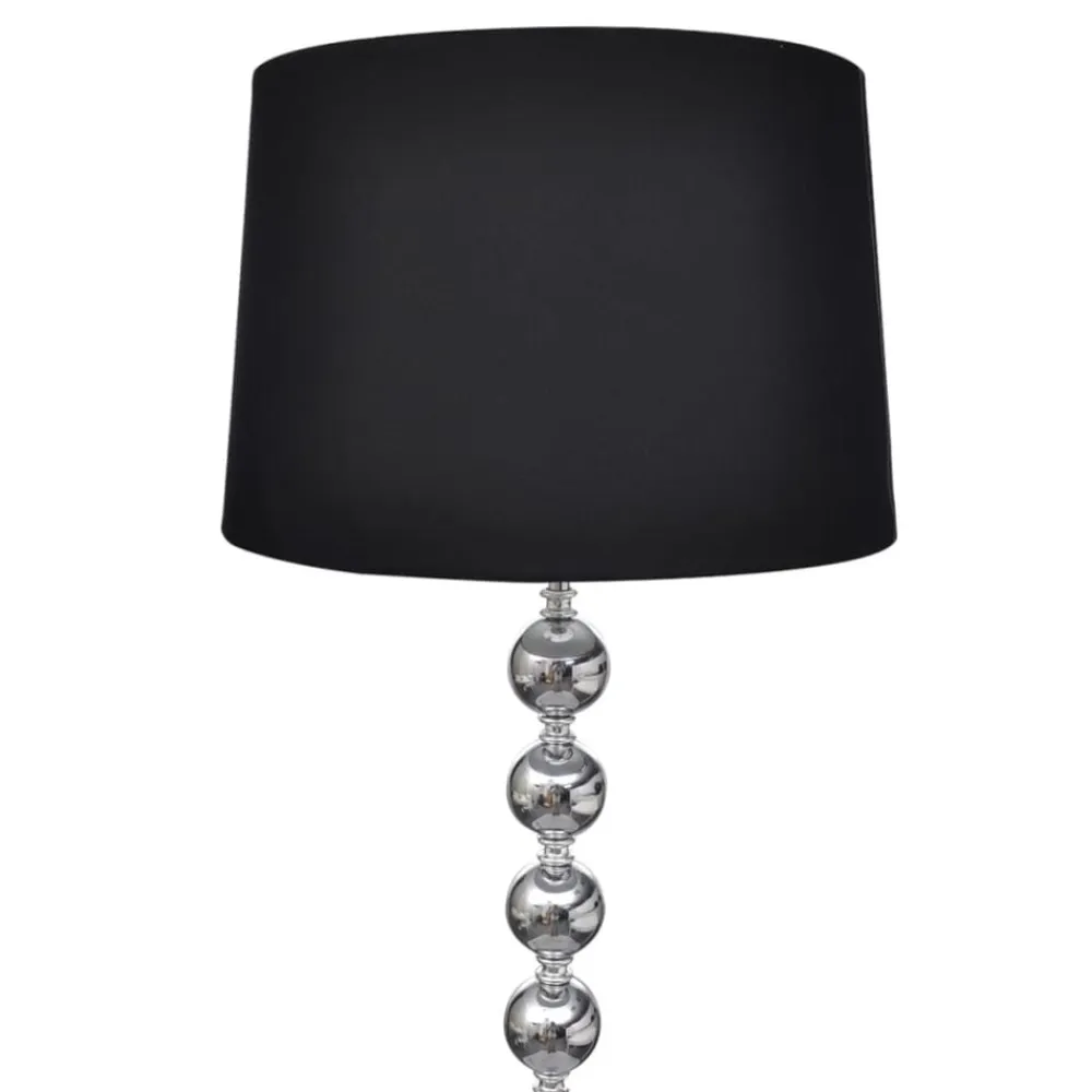 vidaXL Lámpara de pie pantalla y soporte alto 4 bolas adorno negra Negro Discount