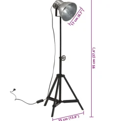 vidaXL Iluminación-Lámpara de pie vintage 25 W E27 35x35x65/95 cm