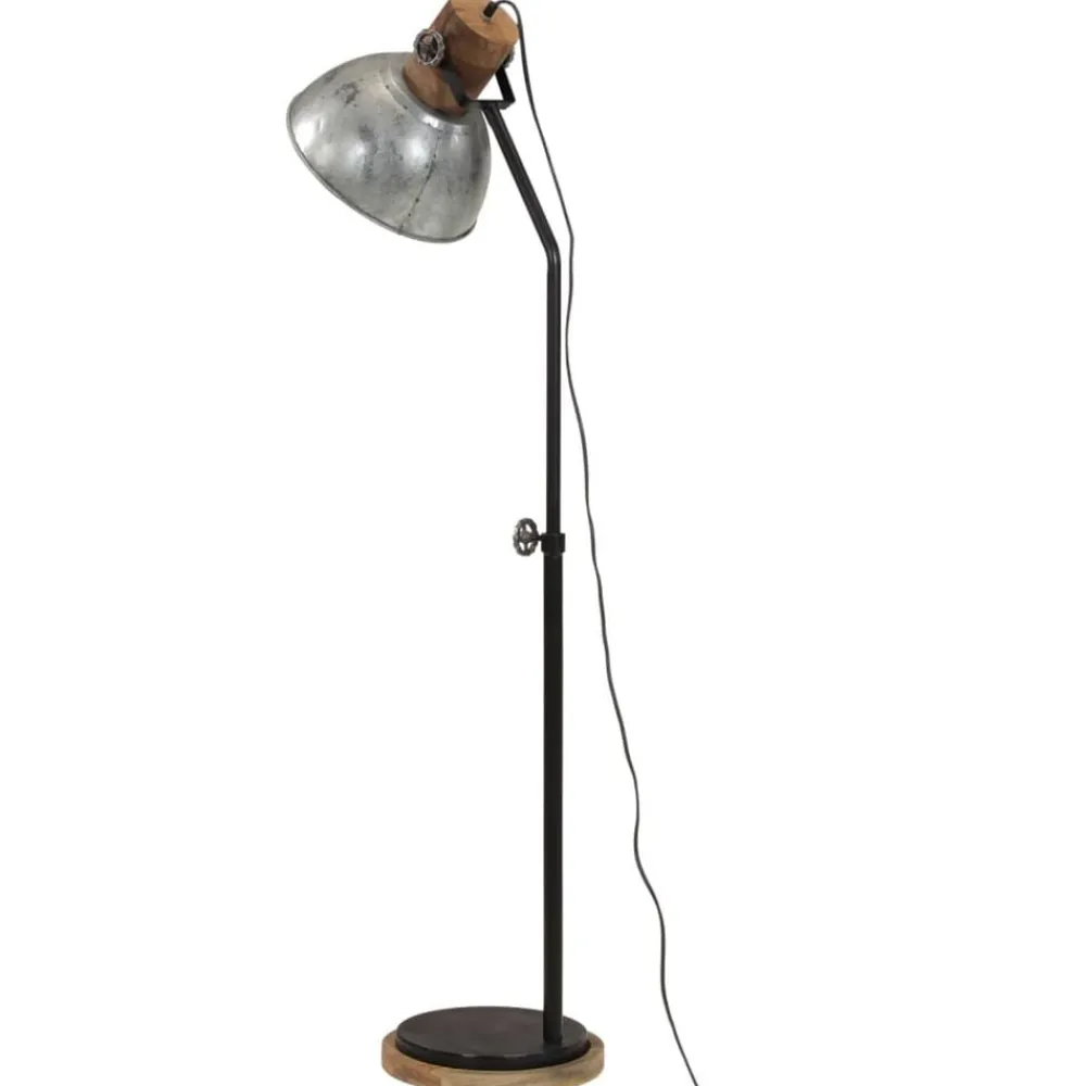 vidaXL Lámpara de pie vintage 25 W E27 30x30x100-150 cm Plateado Best