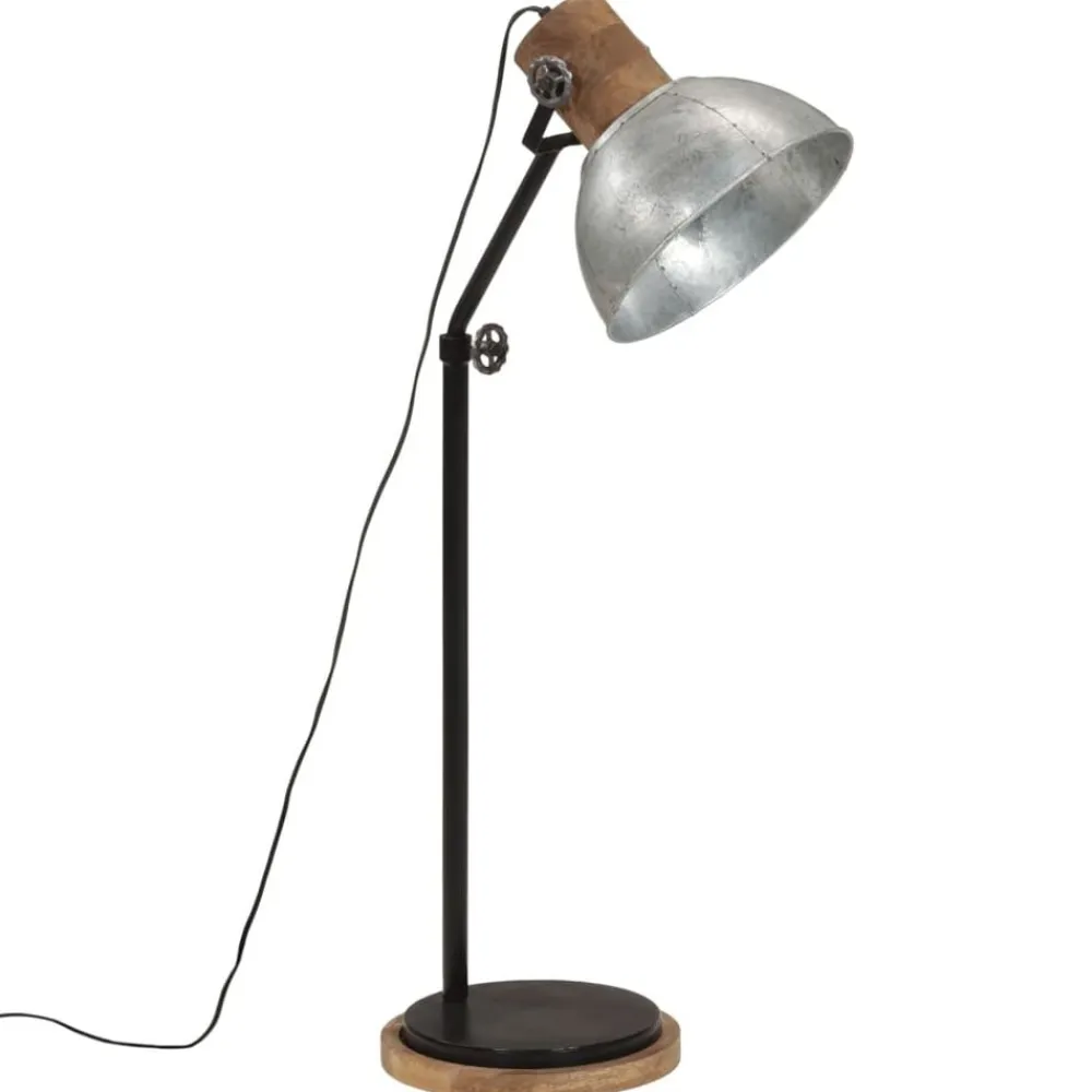 vidaXL Lámpara de pie vintage 25 W E27 30x30x100-150 cm Plateado Best