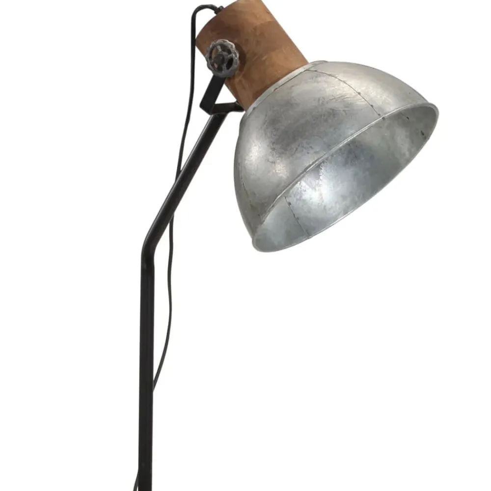vidaXL Lámpara de pie vintage 25 W E27 30x30x100-150 cm Plateado Best