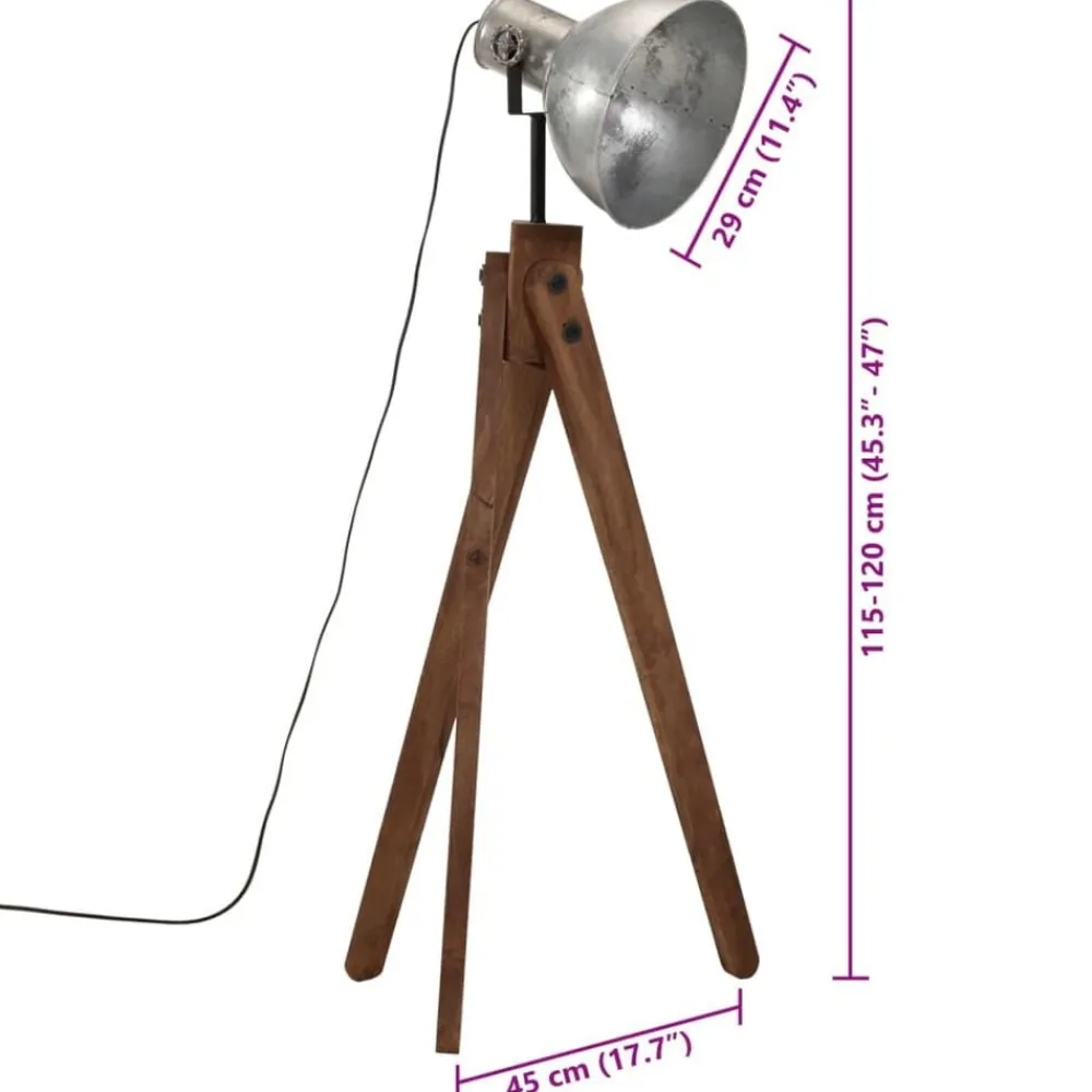 vidaXL Iluminación-Lámpara de pie vintage 25 W E27 45x45x120 cm