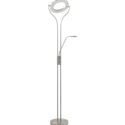 vidaXL Iluminación-Lámpara de pie regulable plateado 18 W 180 cm