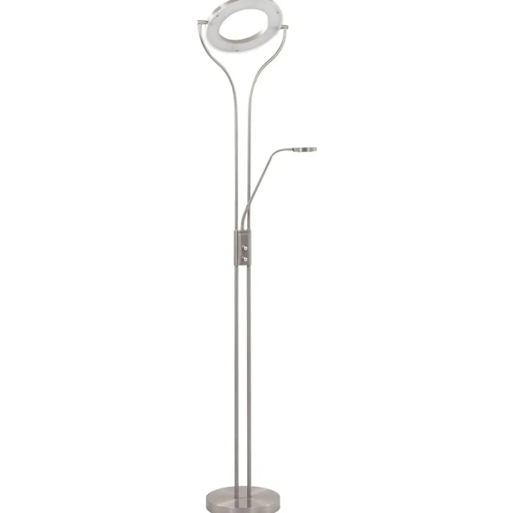 vidaXL Iluminación-Lámpara de pie regulable plateado 18 W 180 cm