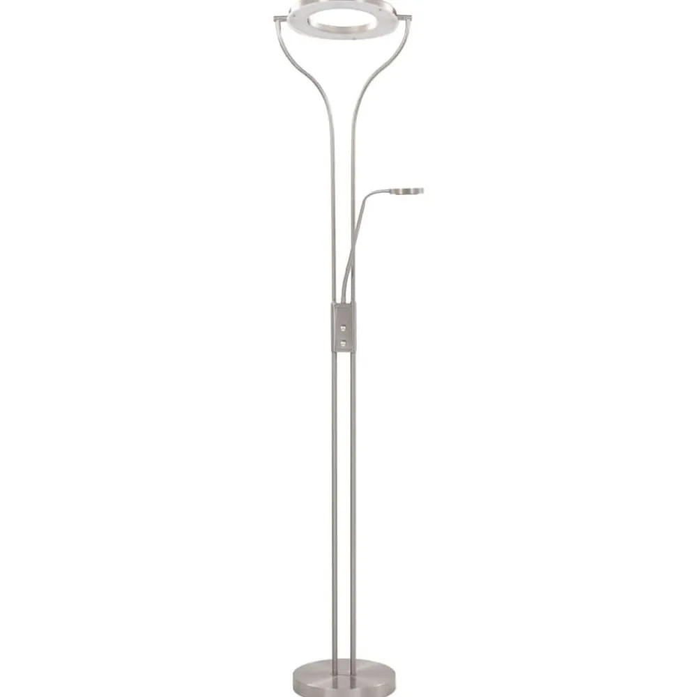 vidaXL Iluminación-Lámpara de pie regulable plateado 18 W 180 cm