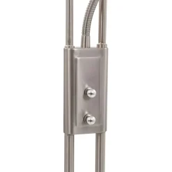vidaXL Iluminación-Lámpara de pie regulable plateado 18 W 180 cm